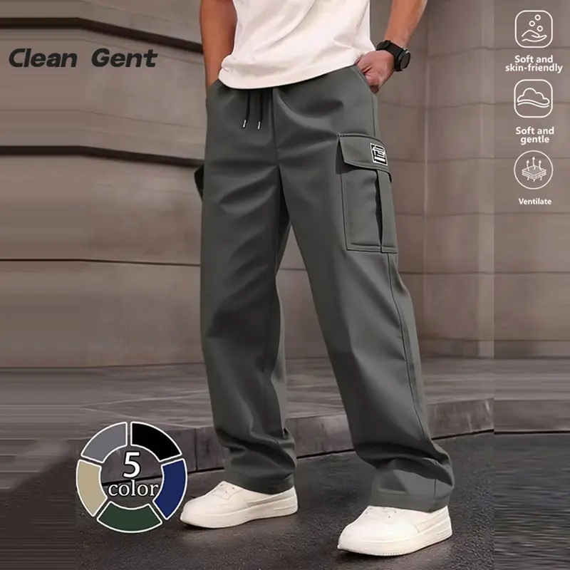 Clean Gent men's overalls, multi-pocket casual and comfortable trousers, all-season work trousers, suitable for outdoor sports and daily wear