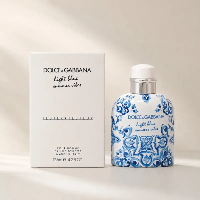 Dolce & Gabbana Light Blue Summer Vibes (Tester) for Men 4.2oz Eau de Toilette Woody Aromatic Fragrance