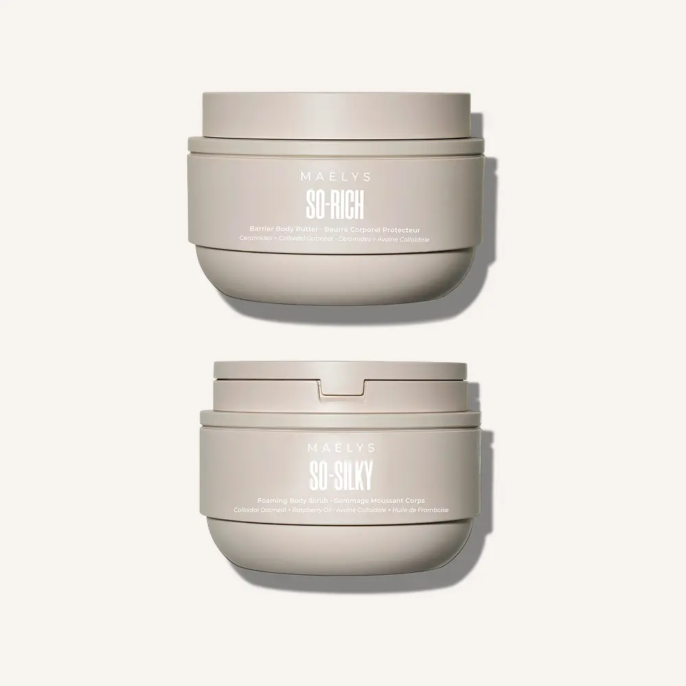 MAËLYS - Skin Barrier Body Duo | Foaming Body Scrub & Barrier Body Butter for Dry, Rough Skin