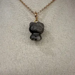 Black Obsidian Cat Necklace
