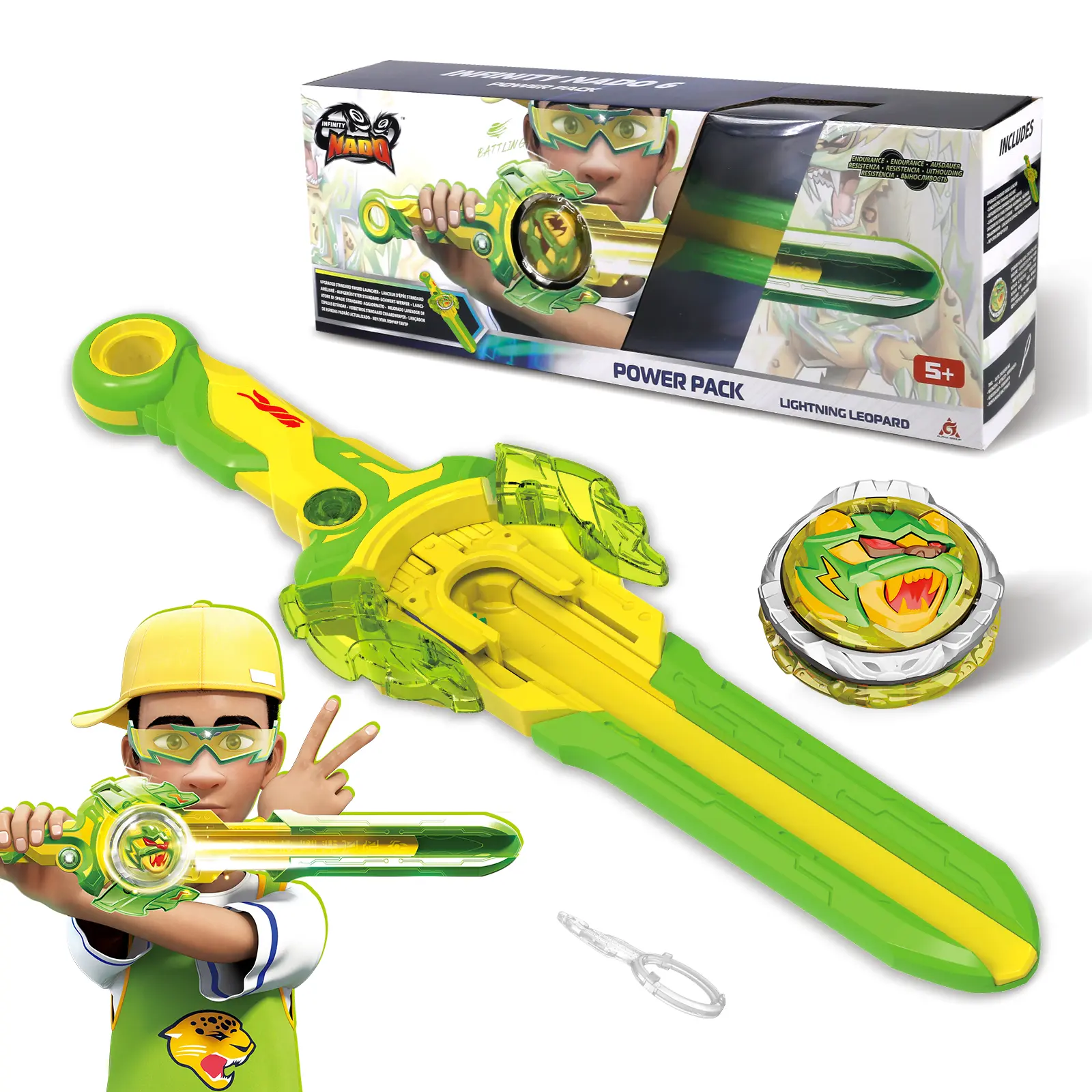 ALPHA GROUP INFINITY NADO Battling Toys, Spinning Top and Sword Launcher Battle Set Toys for Kids, Battle Brust Sword Top Toys for 5 6 7 8 9 10 11 12 Year Old Boys, Gold Warrior Phoenix Anime Design Durable