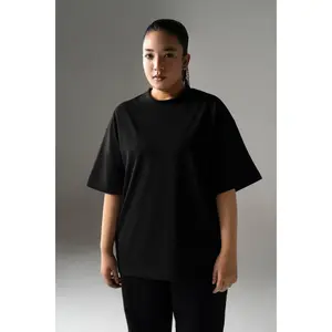Core Oversized Boxy Heavy Cotton Tee - Black