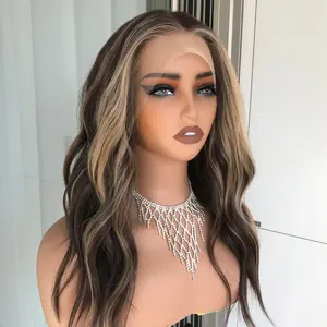 AISOM Sierra Sunlit Mocha Beach Wave 13x4 Free Part Synthetic Lace Wig with Scandinavian Hairline 18 inches Low Density 120% Heat Friendly Daily Use Wig