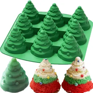Christmas Tree Silicone Molds for Baking, Christmas Tree Mold 3D Christmas Silicone Mold for Mini Cakes, Handmade Soap, Chocolate, Jello, Ice Cube, Candy, Cake Pan Resin and Candles
