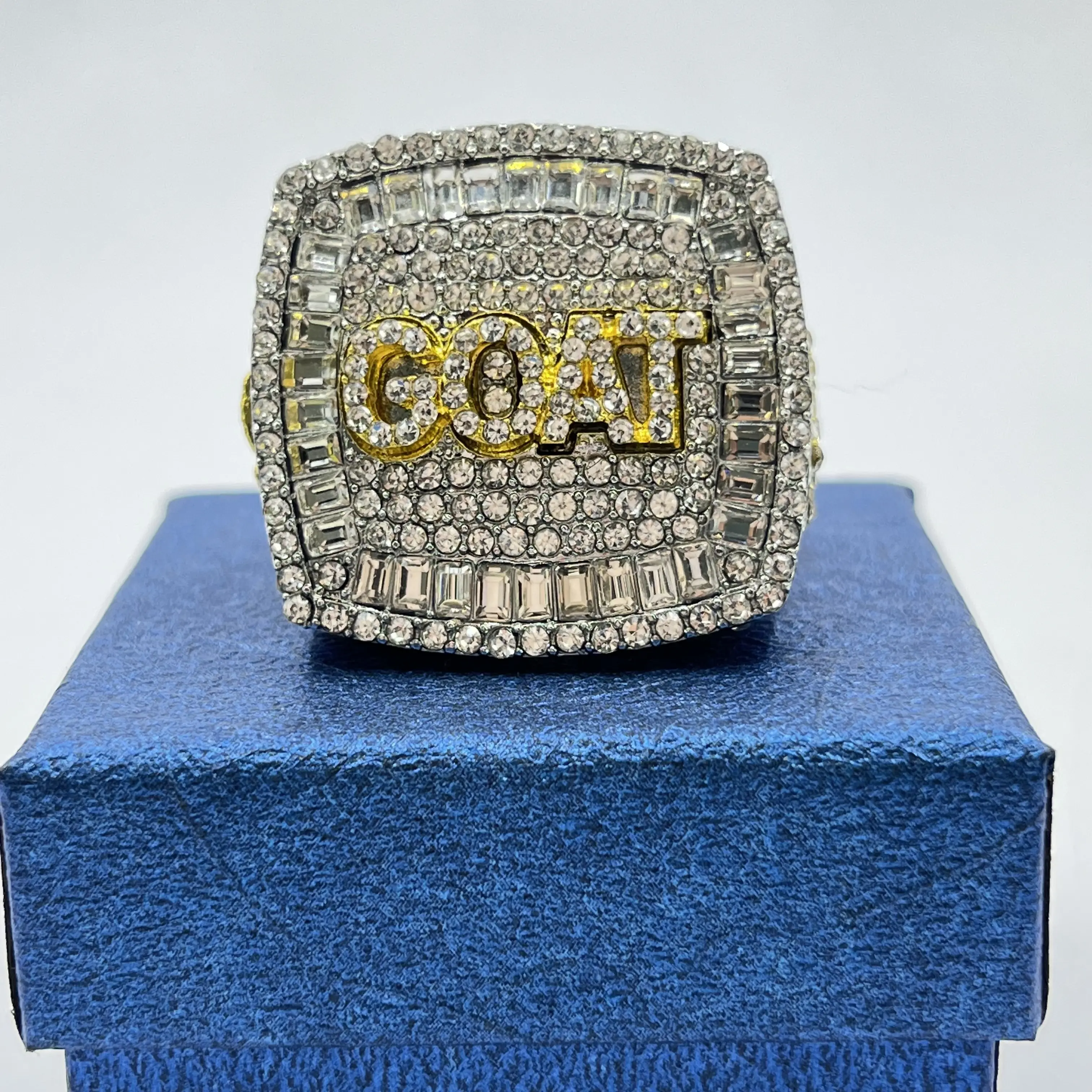 Goat Championship Trophy Ring Award Gift for Tournament or League Champion Winner Greatest of All Time G.O.A.T. SIZE9-13
