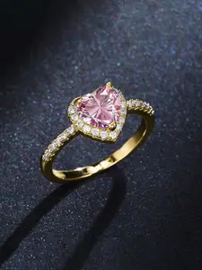 Women's Heart-Shaped Zircon Ring, Luxurious Simulated Moissanite Engagement Wedding Ring, Daily & Wedding Gift for Girlfriend Mother