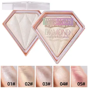 HANDAIYAN Diamond Highlighter Makeup Palette - Face White Shimmer Contour Powder Waterproof Long Lasting Illuminator Highlighters Blush Powder Palette for Flawless Finish