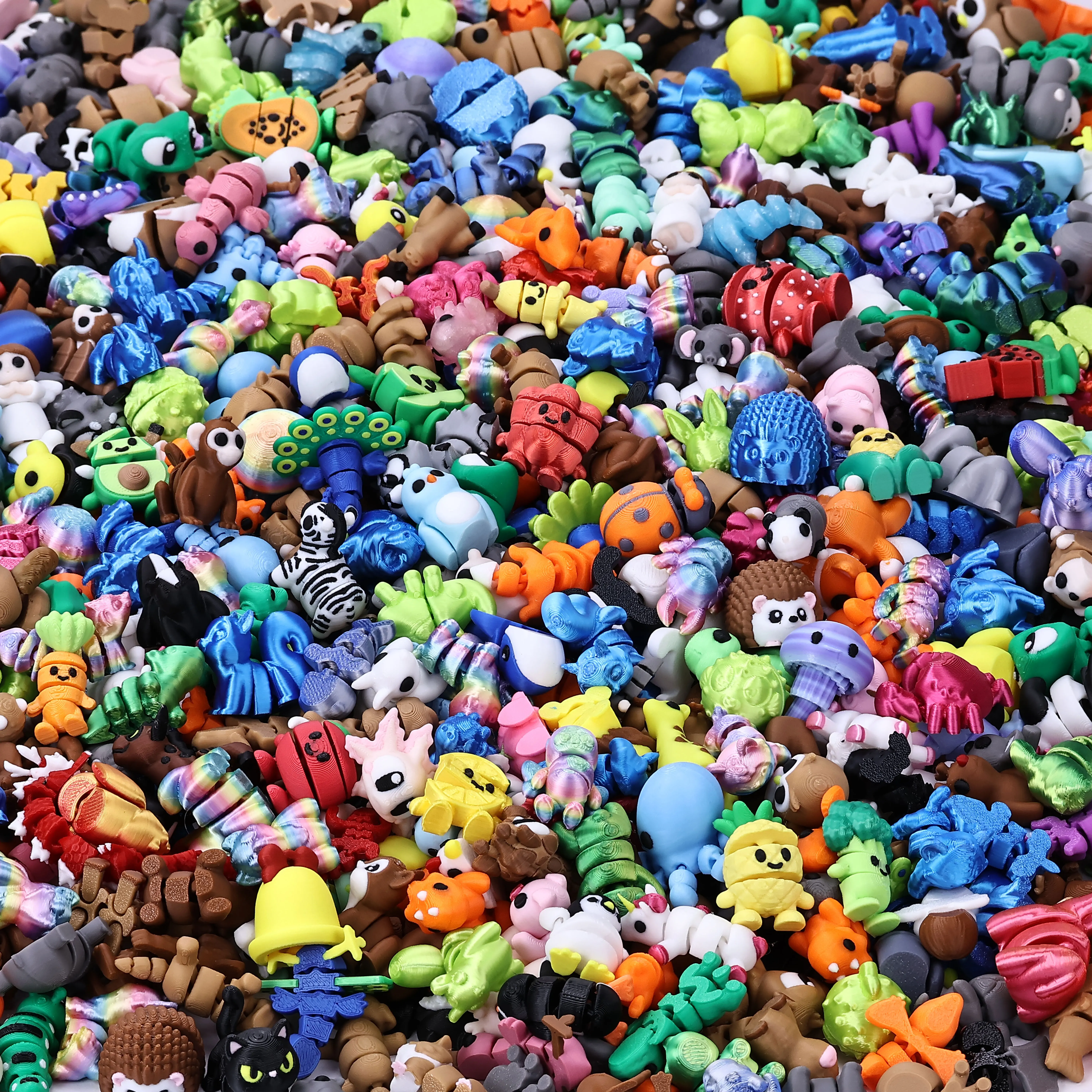 Mystery Mini 3D Printed Animal Figurines - Smooth, Flexible Joints Decor, Randomly Selected from 200+ Unique Styles, Classroom Rewards, Room Decor for Dresser, Fidget Desk Toys