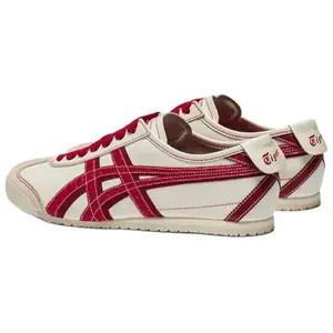 Onitsuka Tiger MEXICO 66 Snake Year Low-Top Closed Casual Trainers for Men - Women's Sports Shoes, Comfortable, Versatile, Slip-Resistant White-Red Walking Shoes, House White Official Maison Mihara Footwear