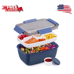 Large Salad Container Bowl for Lunch Navy