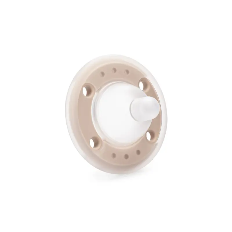 Ninni Pacifier Oatmeal - Monochromatic Gender Neutral Design for 0-24 Months, BPA-Free Silicone, Dishwasher-Safe, Natural Latching & Sucking, Dental Health Support