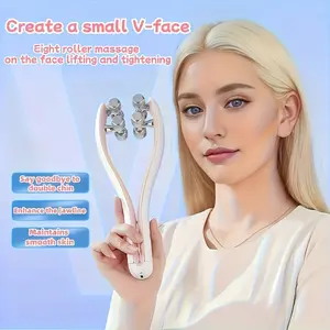 Introducing The Latest Rechargeable Electric Face Roller - a Portable V-Line Massager for Home Use, Featuring USB Charging And a Durable Lithium Battery. an Ideal Christmas Present for Your Mother And Partner. Facial Pink