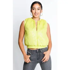Croc Print Lime Green Crop Vest