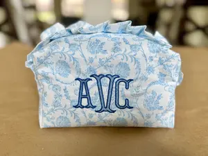 Personalized Ruffled Zipper Pouch