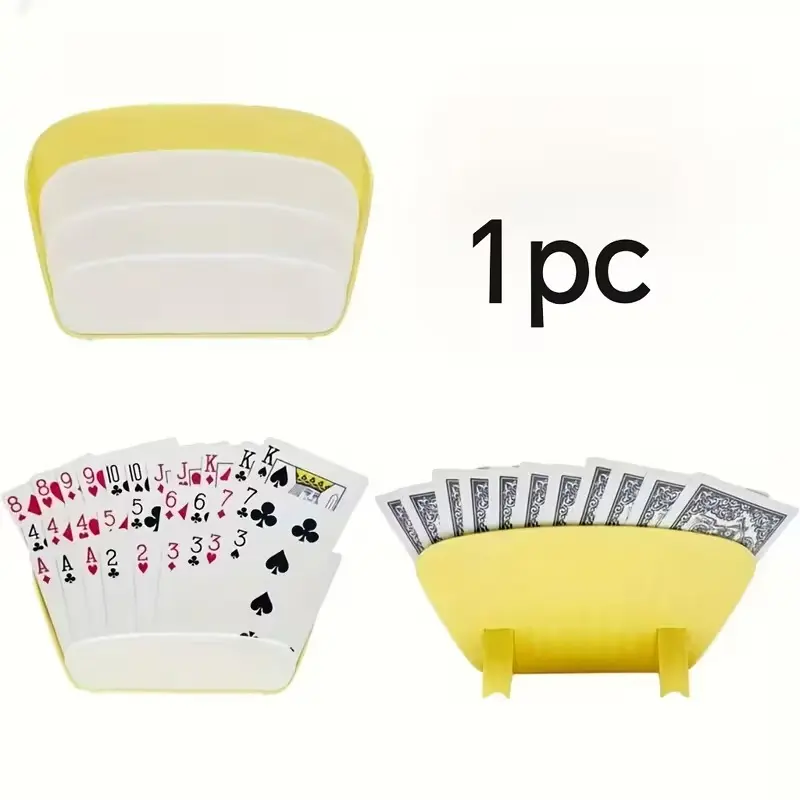 1Pc Yellow/Red Hands-Free Card Holder - Playing Card Organizer for Uno, Poker & Family Game Night