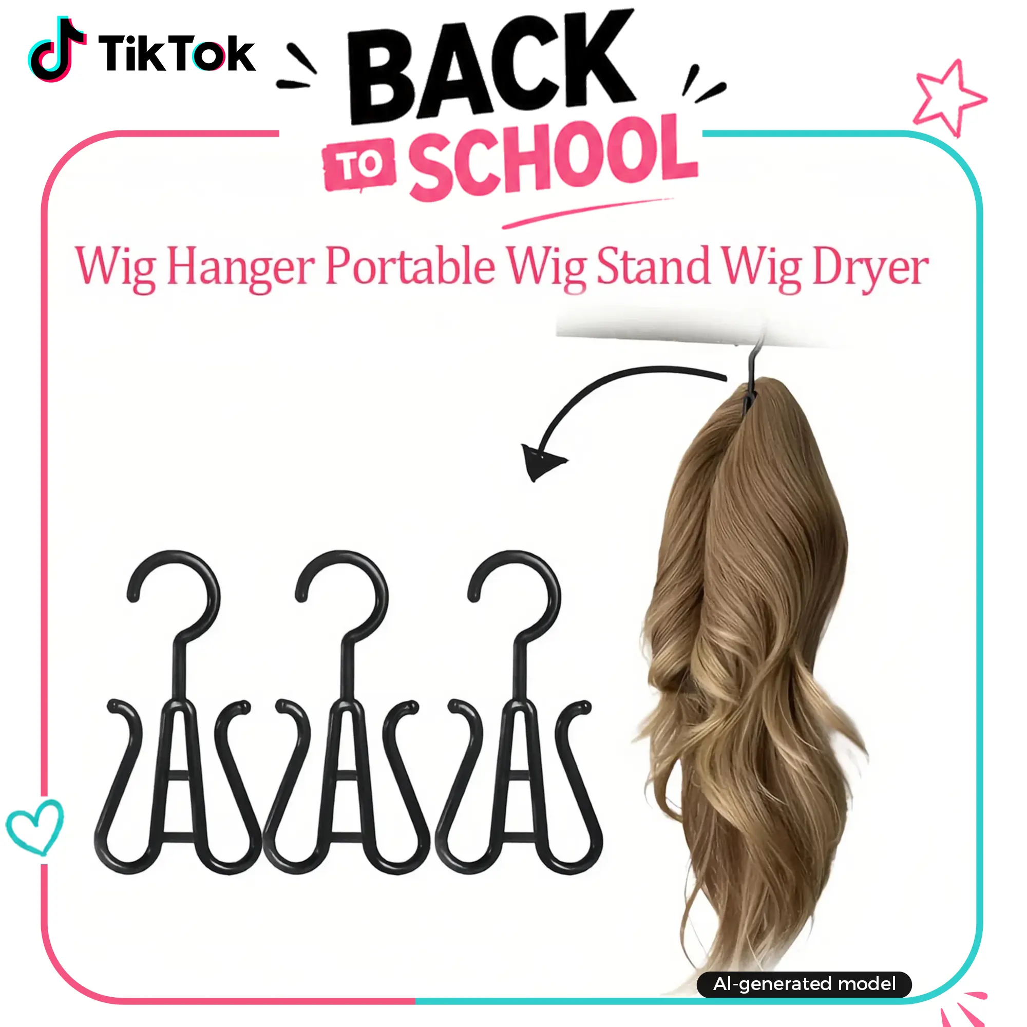 Labhairs 10-Pack Portable Wig Hangers – Space-Saving Stand for Drying, Styling & Organizing | Durable Heatless Plastic Design | Fits All Wig Types & Hats | Compact for Travel & Home Use | Perfect for Stylists & Wig Lovers sohochic