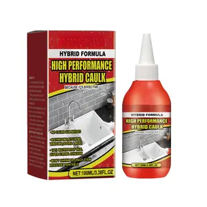Hybrid Polymer Caulk Flexible Crack Filler Sealant, Waterproof Weatherproof Mold Resistant Watertight Gap Adhesive, Anti-Crack Elastic Multi-Surface Leak Fix, DIY Repair Hack for Tub Sink Window Wall, Long Lasting Paintable All Weather Sealing Glue
