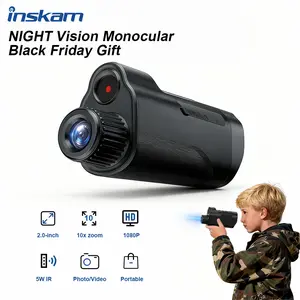 INSKAM Night Vision Monocular, 2'' HD Screen Infrared Binoculars with Compass for Photos and Videos, Perfect for Adults Outdoor Camping and Wildlife Observation