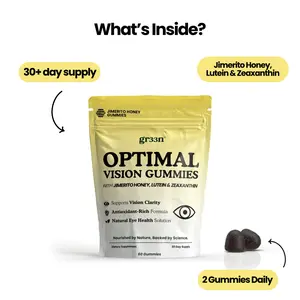 Gr33n Jimerito Honey Gummies | Lutein & Zeaxanthin – 60 Gummies (30-Day Supply) | Non-GMO, Natural Antioxidant-Rich Formula for Eye Clarity, Comfort & Immune Support