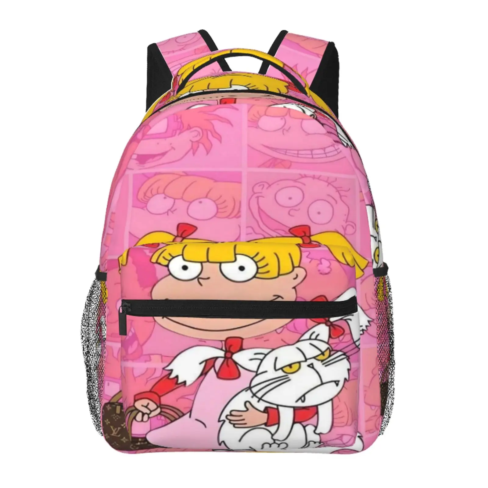 Rugrats Ergonomic Padded Strap All Over Print Large Capacity Backpack for Campus and Fan Convention Cartoon Casual Merch Laptop Backpack Gift for Men Women Fans