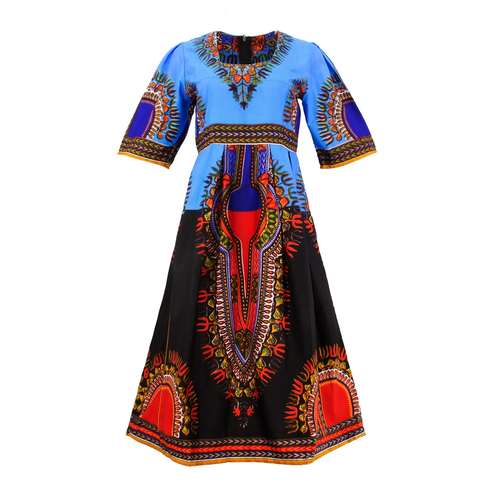 Dashiki Dress For Womens African Dashiki Dress Cotton Blend Bohemian Different Sizes