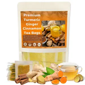 Turmeric Ginger Cinnamon Tea – 100% Handmade, Eco-Conscious Tea Bags | No Sugar, No Caffeine, No Gluten, Vegan