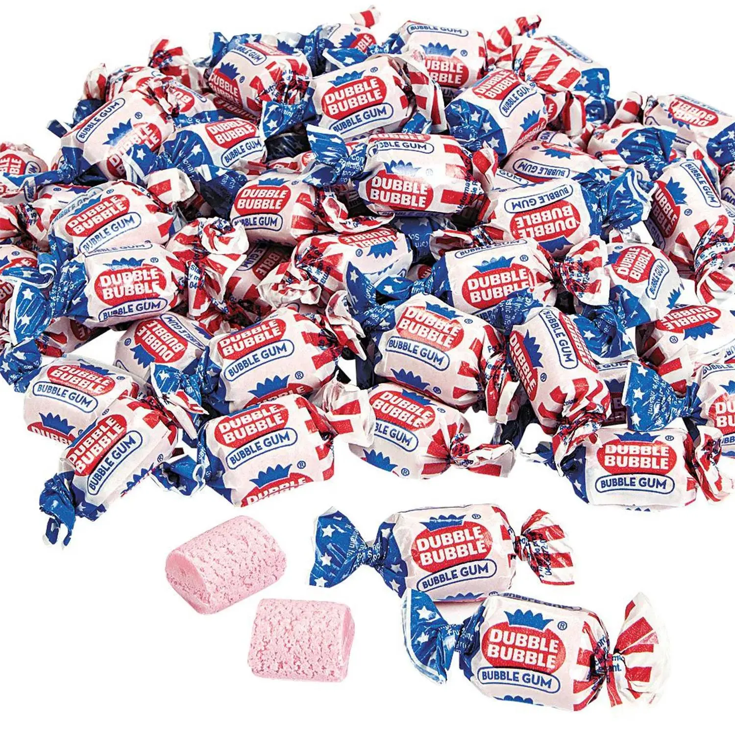 Dubble Bubble Patriotic American Flag Candy Gum - 11.5 oz, 52 Pcs, Festive Party Supply Sweet Treat