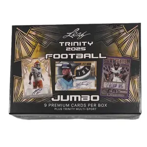 Leaf 2025 Trinity Football Hobby Jumbo Box - 9 Premium Cards Per Box Plus Trinity Multi-Sport Trading Cards
