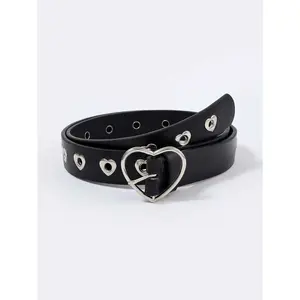 Women Belts Buckle PU Leather Belt, Y2K Style Grommet Eyelet, Suitable For Music Festival Outfits Summer