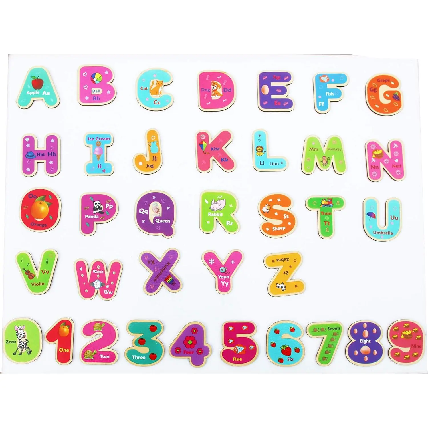 26 Wooden Letters Fine Quality Wooden Magnetic Alphabet Refrigerator Magnets - Family Games, ASTM F963/CPSIA Safe Unisex Kids Learning Toy for Magnetic Surfaces, Fun Way to Learn ABC Spelling & Easel Play