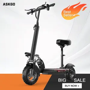 Pikabike Q2 Electric Scooter Adults, 1200W Peak Motor, 45 Miles Range Electric Scooter with Seat, 25MPH Top Speed, 10" Off Road Tires Scooter, Dual Suspesnsion, Folding Commuting E Scooter for Adults
