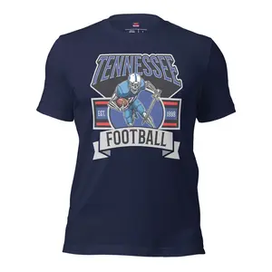 Vintage Skeleton Tennessee Football Fan Gift T-Shirt Short Sleeve Crew Neck Sports Apparel for Game Day