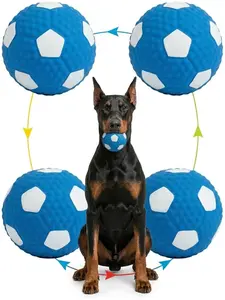 Dogs Can’t Resist This Squeaky Ball – Durable Rubber Dog Toy for Endless Fun (Soccer & Football Design), pet toy ball