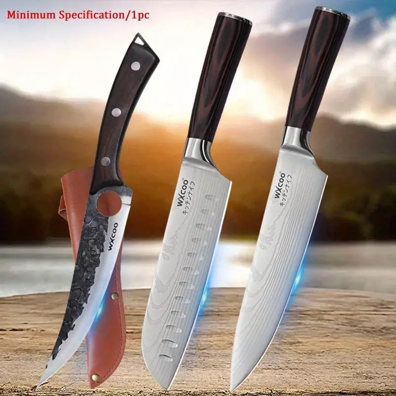 1/2/3 Pcs Sharp Stainless Steel Kitchen Chef Knife Set Forged Blade Multipurpose Boning Beef Santoku Knives Unique Ergonomically
