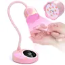 Makartt Compact Cordless 10W Rechargeable Gooseneck UV LED Nail Lamp - Nail Art Manicure Drying Tool with 4 Timers, Auto Sensor, Touch On/Off, Fast Gel Polish Curing, Salon/Home Use, Flower-Themed Gift for Girlfriend Daughter