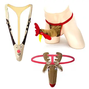 Men'S Erotic Panties Sexy Thong G-String Gift Rooster Face Mankini Animals Underwear Bielizna
