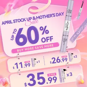 UCOOLME Eyelash Adhesive Glue, 2-Piece + 3-Piece Set, 48H Long-Lasting Hold, Waterproof Super Strong Bond Seal, Makeup Cosmetic for Beginner Girls, Eyelashes Extensions Spring Glow-Up