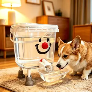 Pet Automatic Water Dispenser, Cat Dog Watering Machine, 3L/5L Large Capacity, No Electricity, Anti-Backflow, Easy Installation
