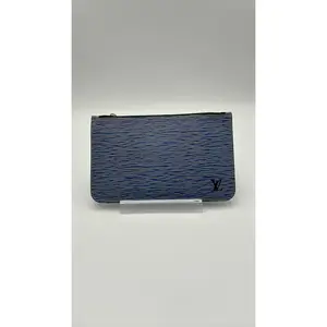 Pre-owned Louis Vuitton Leather Luxury Bags & Accessories Epi Neverfull MM Pochette, Denim Blue Date Code: UB4175