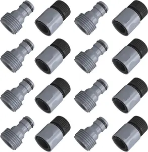 8 Sets Garden Hose Quick Connector, 3/4 Inch Plastic Water Hose Fittings Male and Female Connectors Hose Adapters