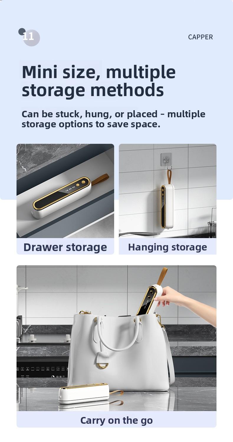 USB Portable Vacuum Sealer | Mini Food Sealer, Vacuum Preservation Machine, Kitchen Food Storage & Bag Sealer