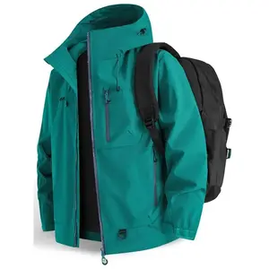 NewMen's Fall Winter Jacket, Waterproof Warm Outdoor Hooded Coat, Casual Fitted Multi-Pocket Workwear, Ideal for Hiking & Daily Wear