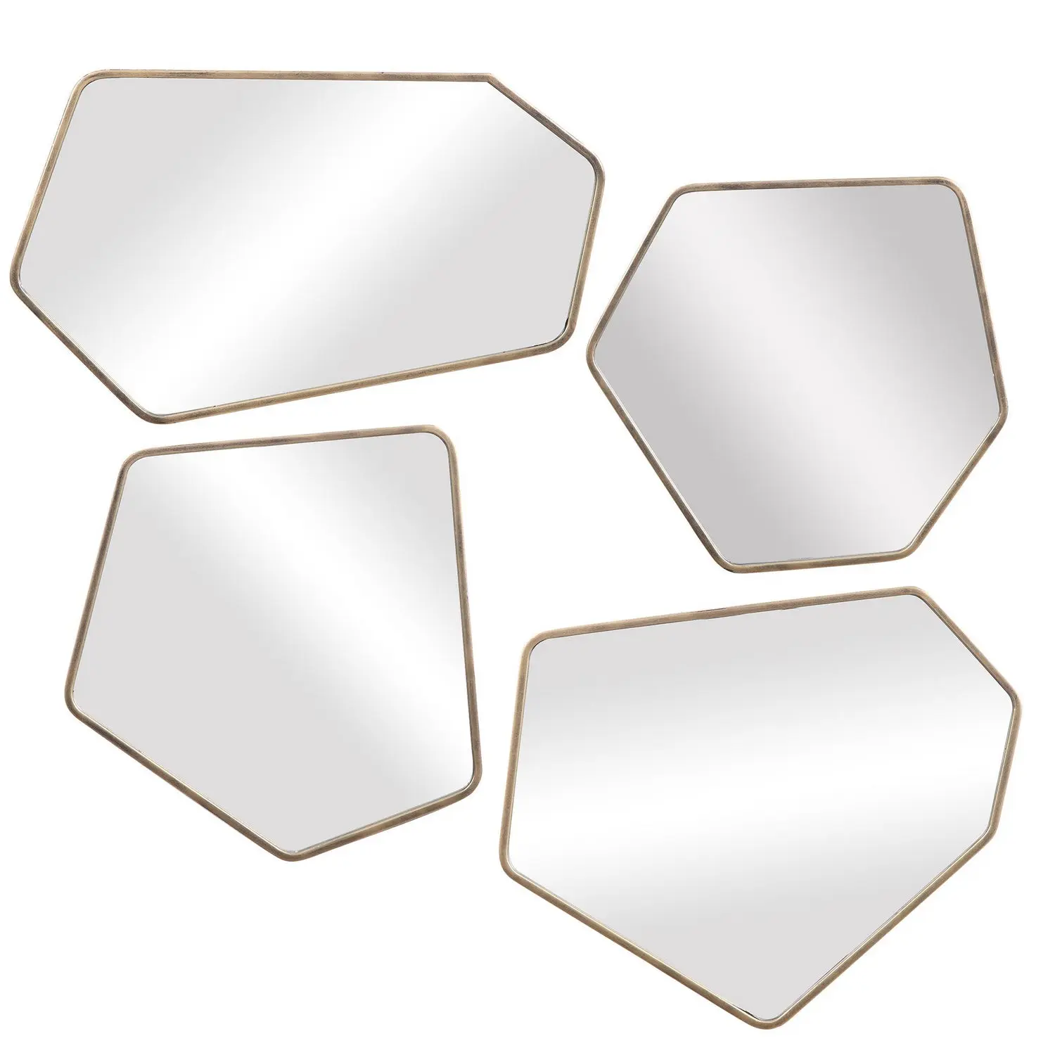 Linneah Mirror, Set Of 4 Aged Gold