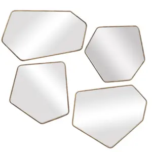 Linneah Mirror, Set Of 4 Aged Gold