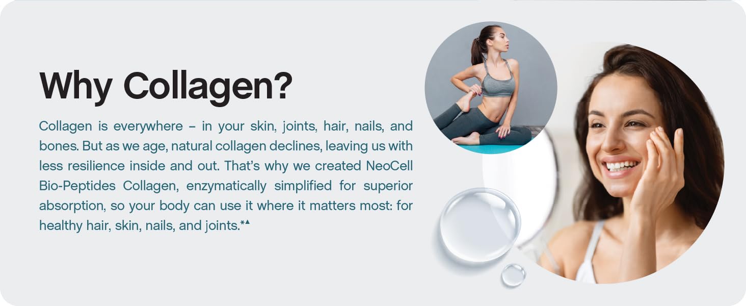 NeoCell Collagen Bio-Peptides Powder | 22oz | Super Hair, Skin, and Nails | Superior Absorption | Grassfed Protein Supplement | Advanced with 18 Essential Amino Acids NeoCell Collagen Bio-Peptides Powder | 22oz | Super Hair, Skin, and Nails | Superior Absorption | Grassfed Protein Supplement | Advanced with 18 Essential Amino Acids