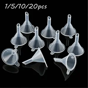 Mini Funnel Set, Clear Plastic Portable Funnels, Wide Mouth for Liquids, Compact Travel Size, Kitchen & Lab Essentials, Kitchen Safe Tools