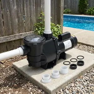 1 high-performance dual-power swimming pool pump – 2 HP/2.5 HP electric water pump, self-priming, single-speed, heavy-duty with strainer basket, 100 gallons/minute high flow, low noise operation – suitable for above-ground/inground pools, spas, and other