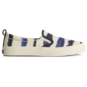 Sperry Womens Crest Tie Dye Slip On Sneakers Shoes Casual - White