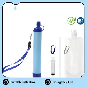 Portable Outdoor Camping Water Filter Field Purification Straw BPA Free NSF Certified Emergency Use Individual Sterilization Purifier