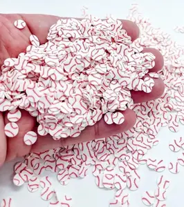 10 Gram Baseball Clay 5mm Slices, Plain Baseball Base Ball Sports Mom Love Polymer Clay, Baseball Slime, Nail Art Faux Craft, Baseball SprinkleQ